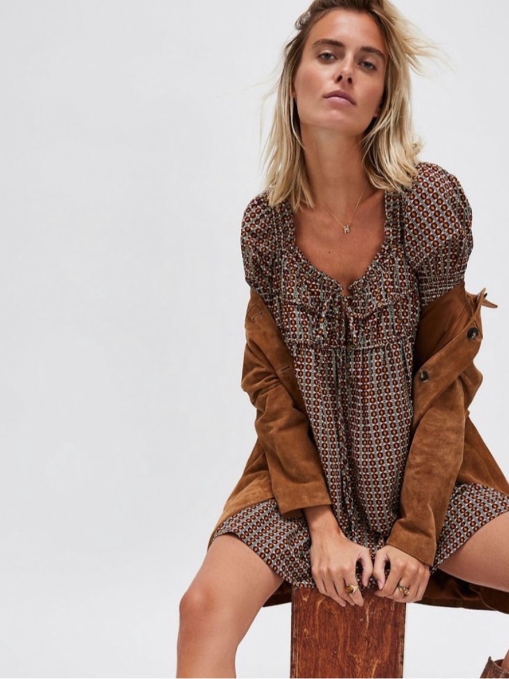 Free People Star Dip Boho Mini Dress